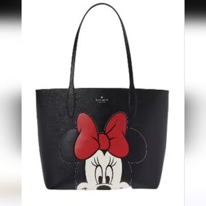 Kate Spade Black and Red Tote Bag with Minnie Mouse Design